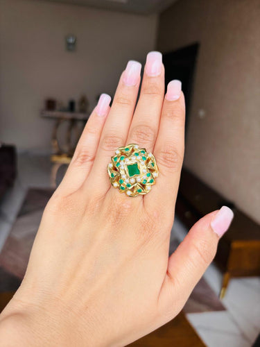 Emerald Jadau Ring